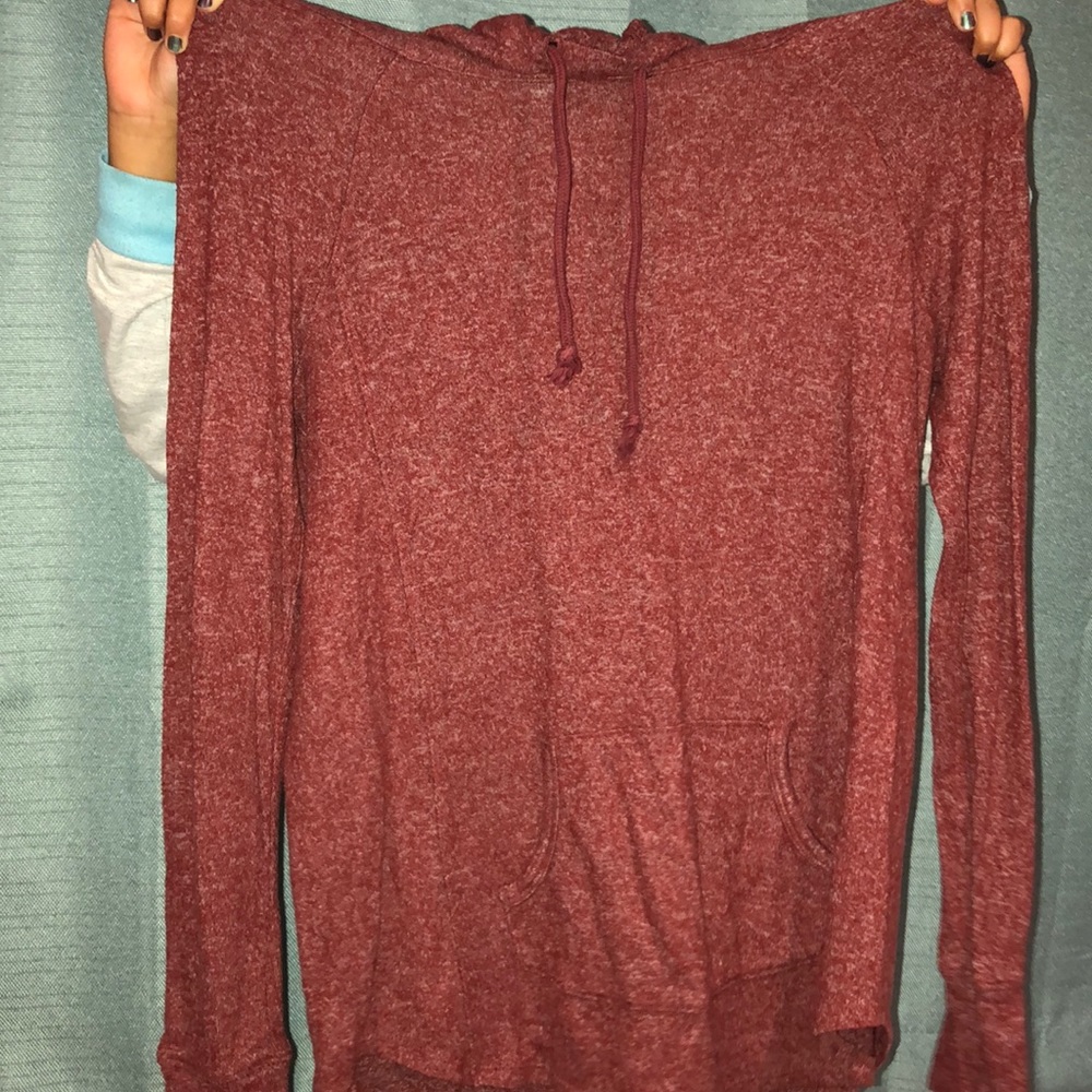 Super soft red cowl neck sweatshirt
